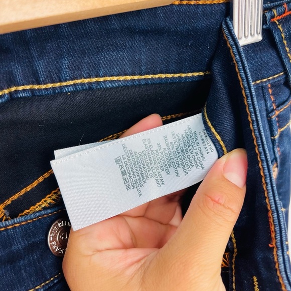 NEW TRUE Religion HALLE MID RISE SUPER SKINNY Dark Blue Denim JEAN - Picture 10 of 10